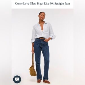 Abercrombie & Fitch Ultra High Rise 90s Straight Curve Love 29L